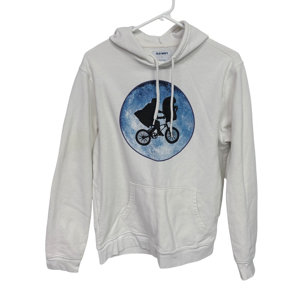 Old Navy ET The Extra-Terrestrial Graphic Hoodie Mens Medium White Retro Movie